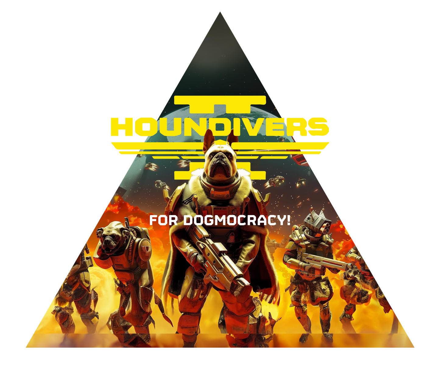 Helldivers 2 - Houndivers For Dogmocracy! | Unissex T-Shirt