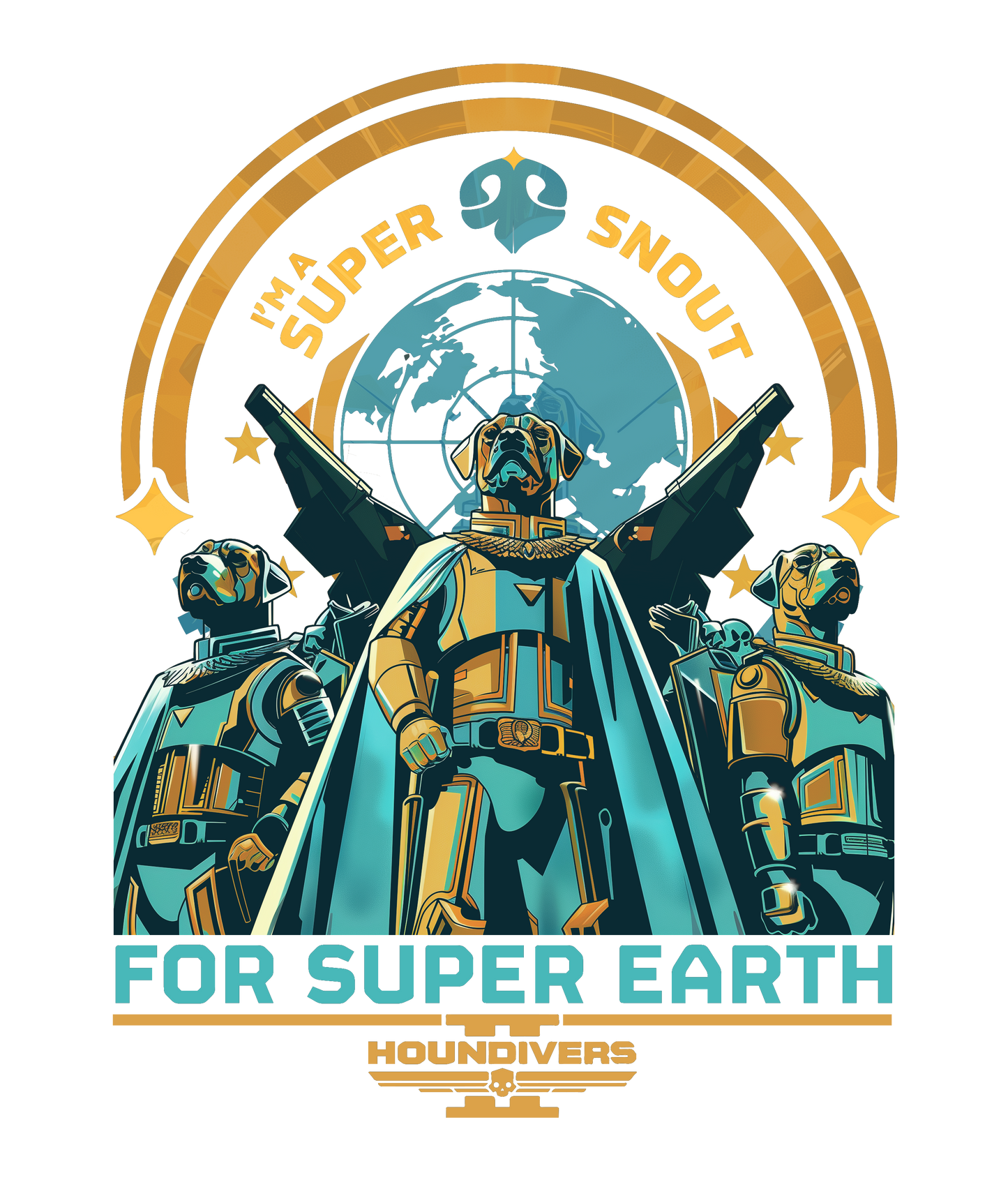 Helldivers 2 - Houndivers For Super Earth! | Unissex T-Shirt
