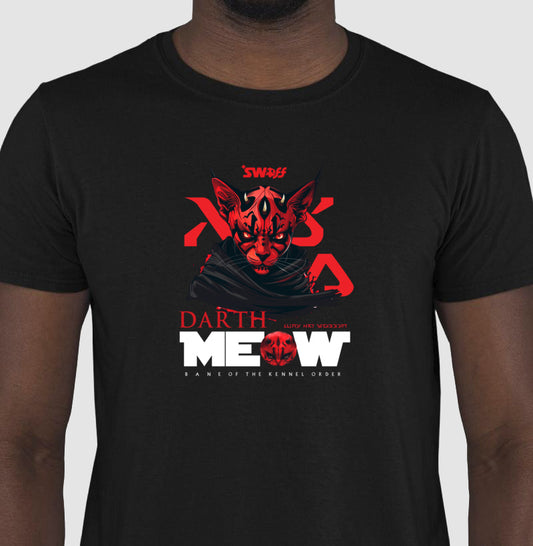 Darth Meow Preta - Star Wars | Unissex T-Shirt