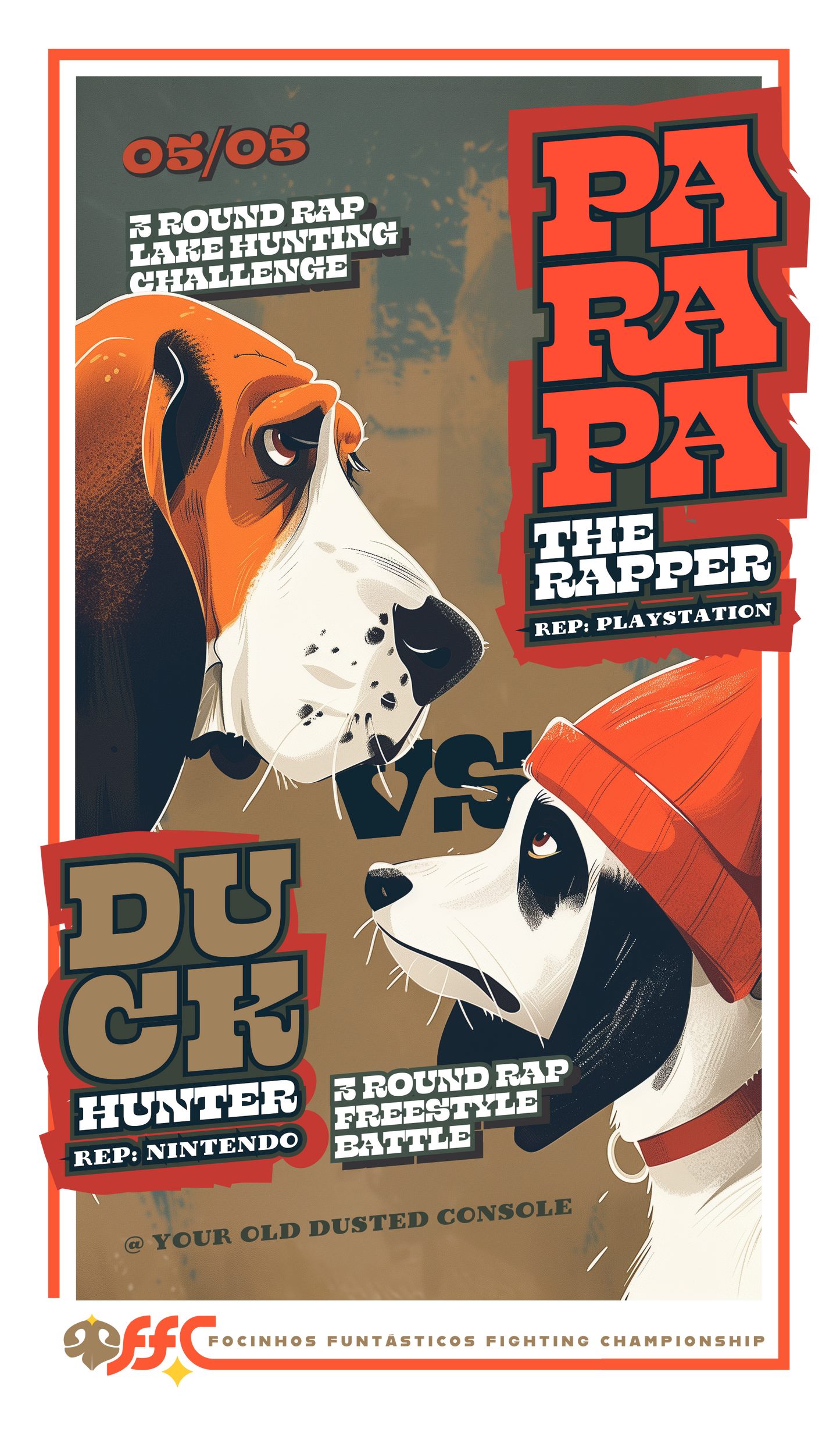 Parapa The Rapper vs Duck Hunt Dog - FFC | Unissex T-Shirt