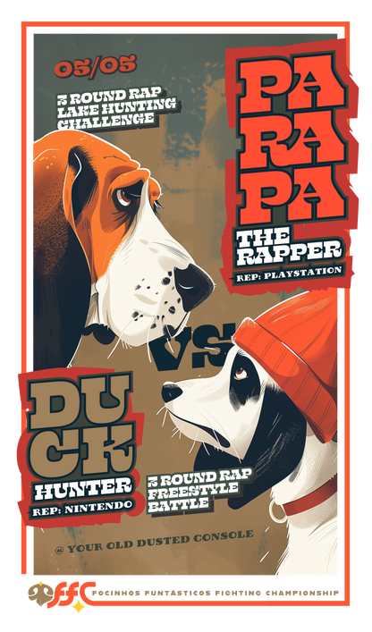 Parapa The Rapper vs Duck Hunt Dog - FFC | Unissex T-Shirt