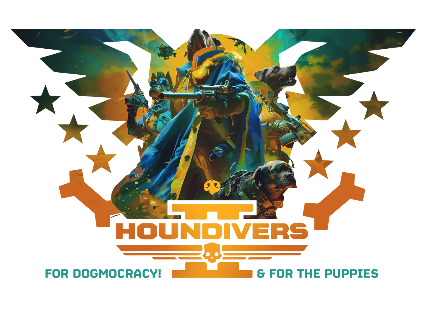 Helldivers 2 - Houndivers For The Puppies | Unissex T-Shirt