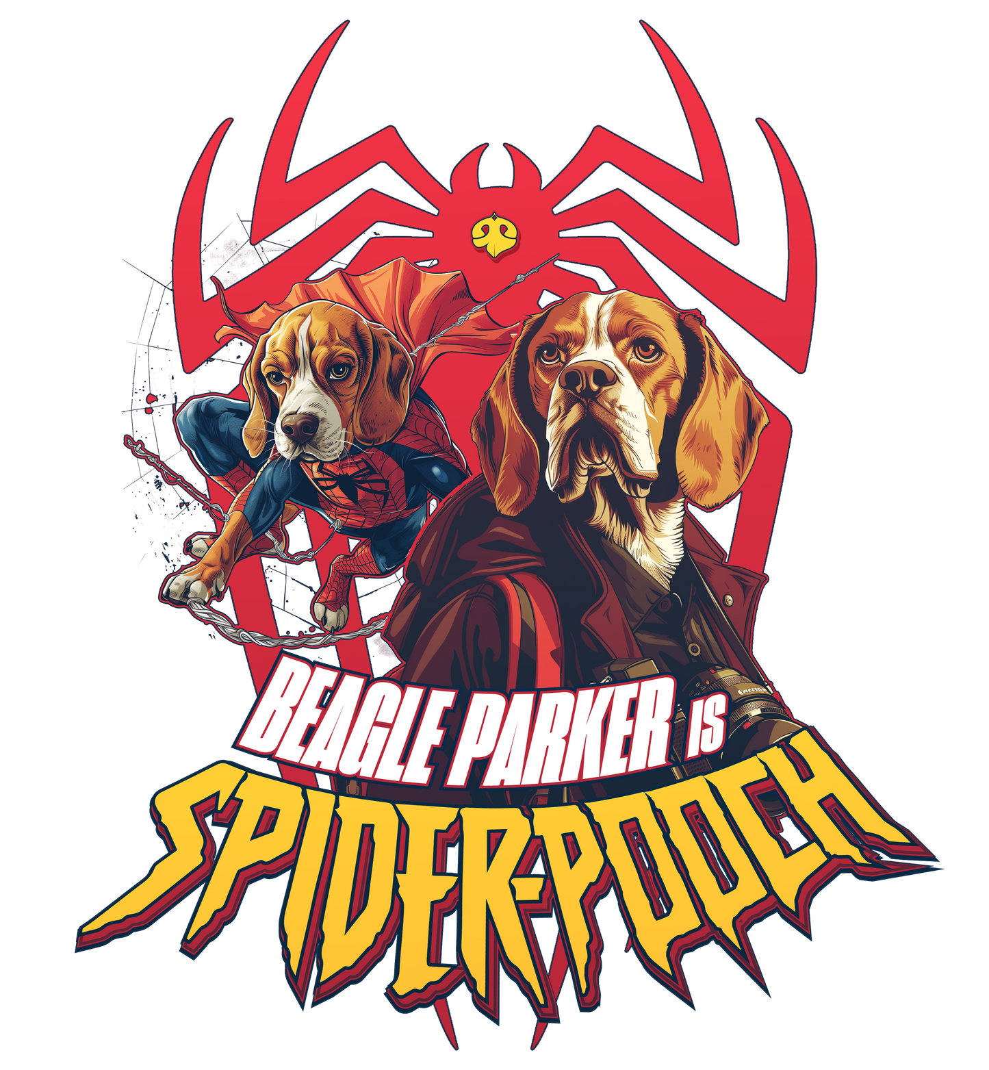 Beagle Parker - Spider-Pooch | Unissex T-Shirt